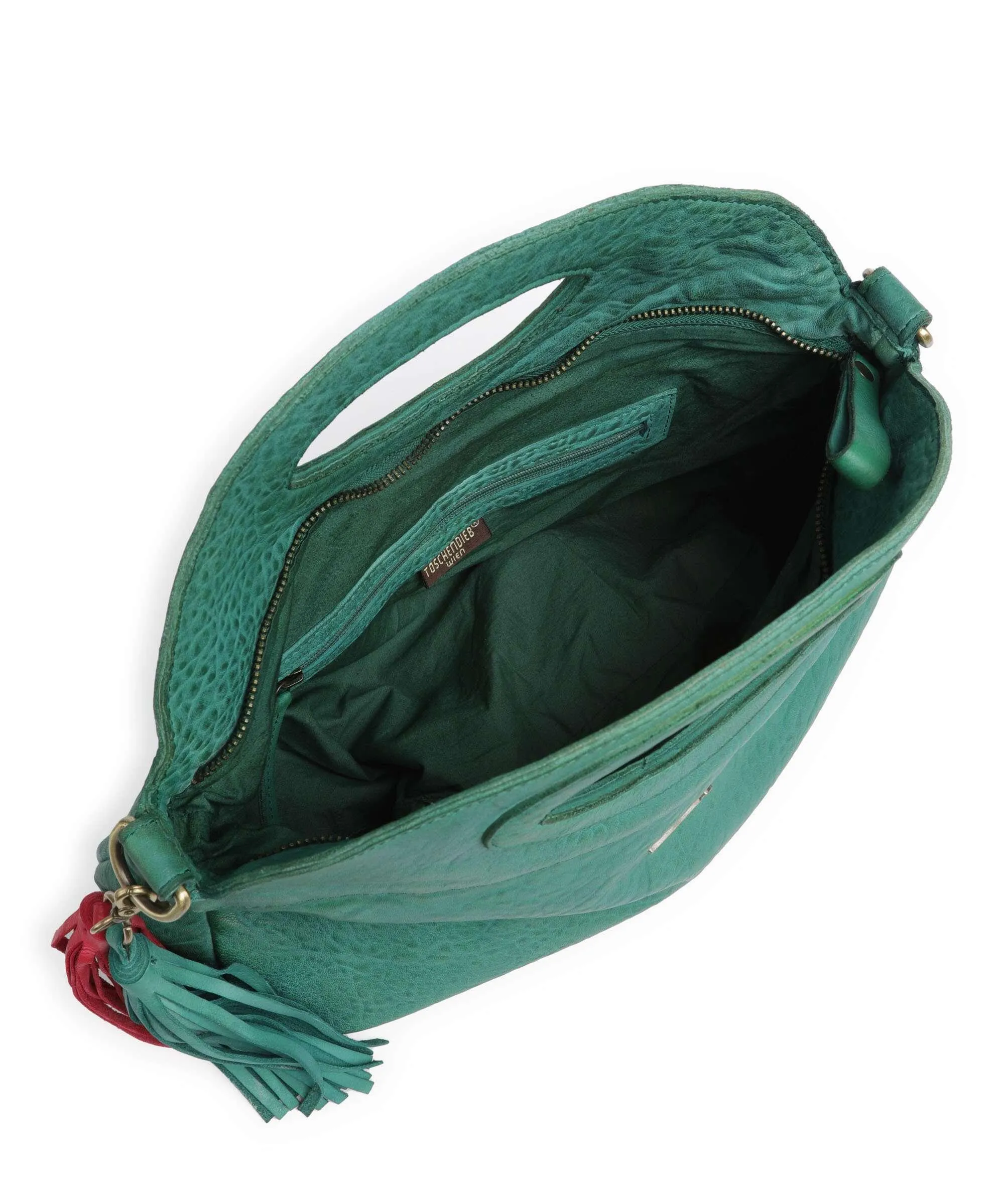  Taschendieb Wien Hedwigstrasse 3 Borsa a mano pelle di pecora verde scuro  