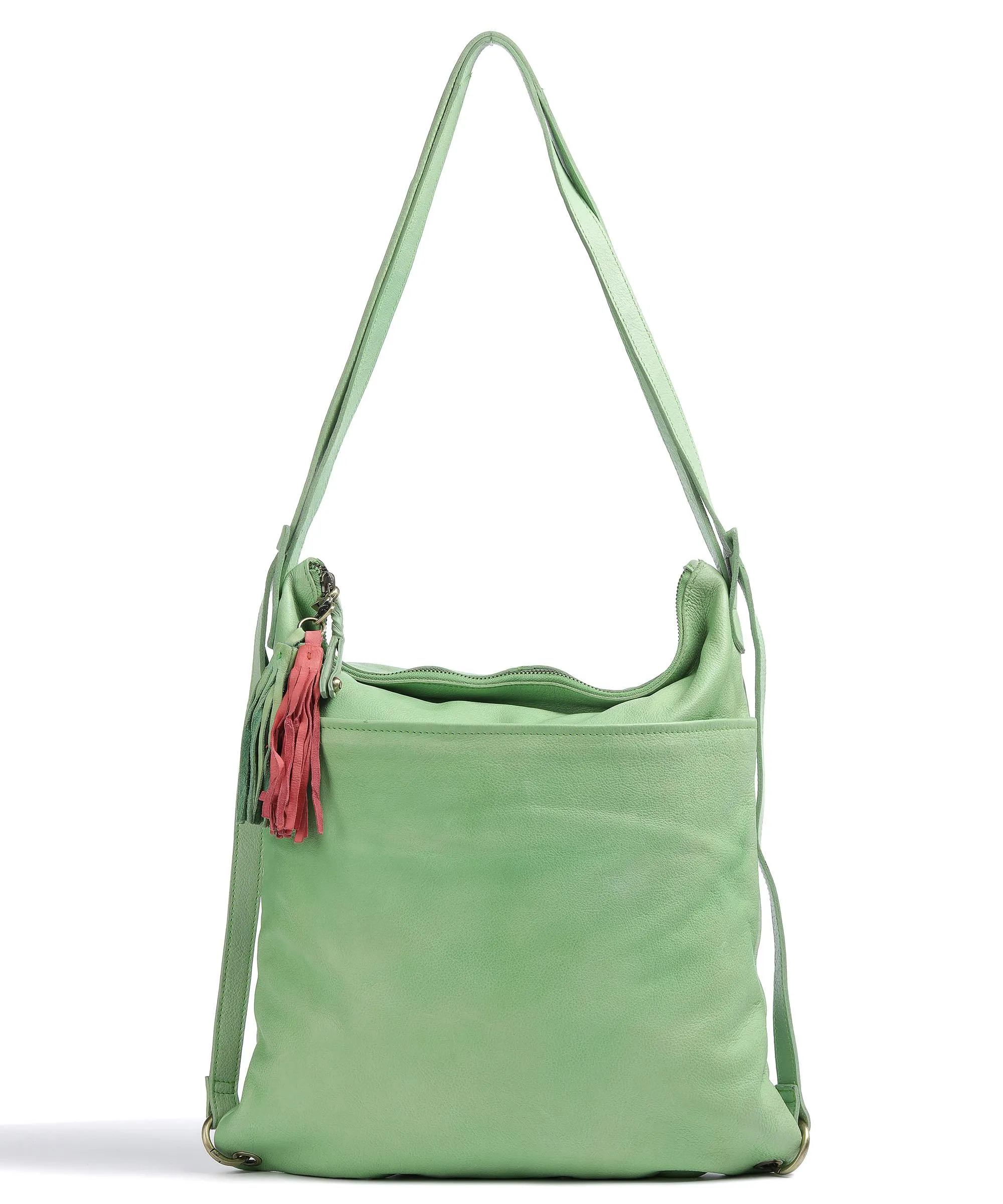  Taschendieb Wien Kohlmarkt 3 Borsa a zainetto pelle di vacchetta grana verde chiaro  
