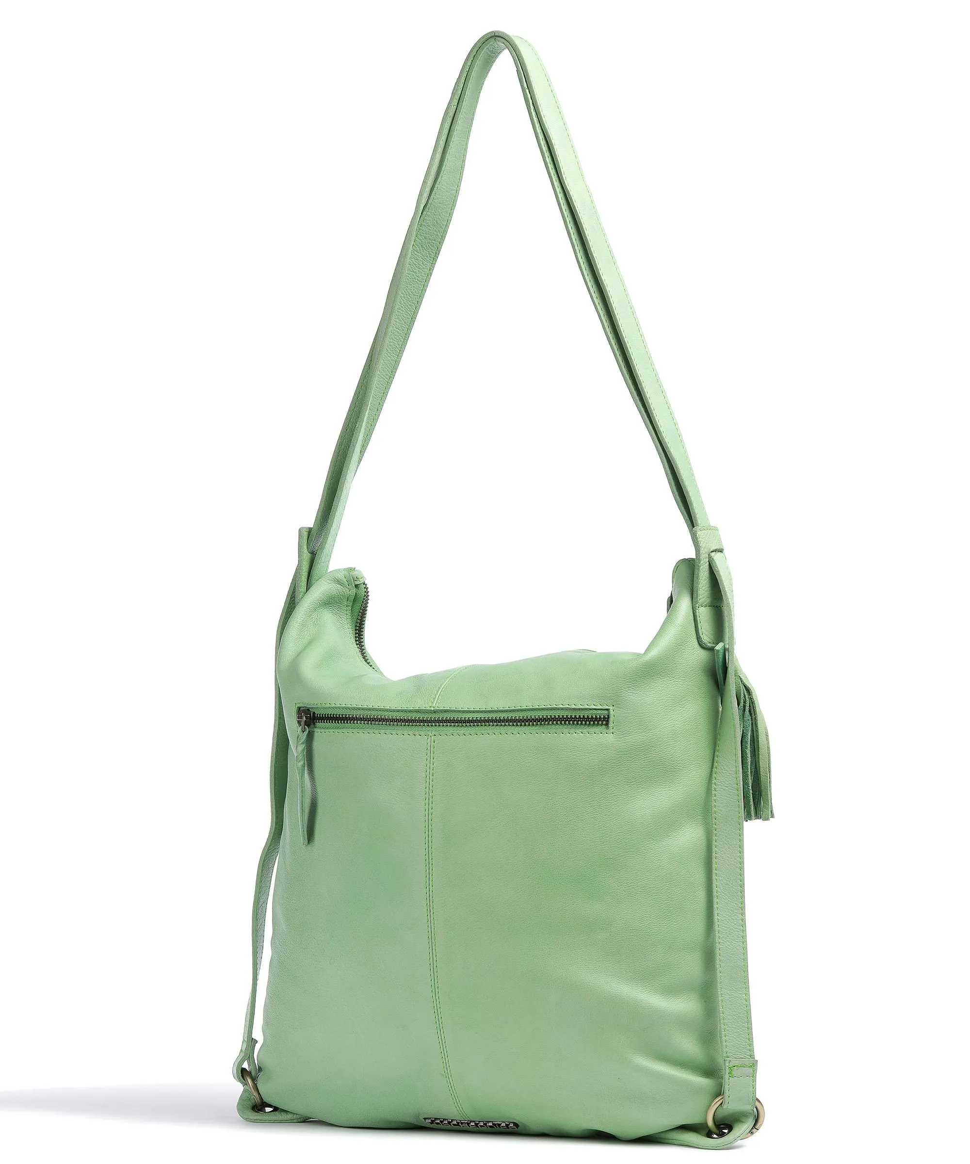  Taschendieb Wien Kohlmarkt 3 Borsa a zainetto pelle di vacchetta grana verde chiaro  