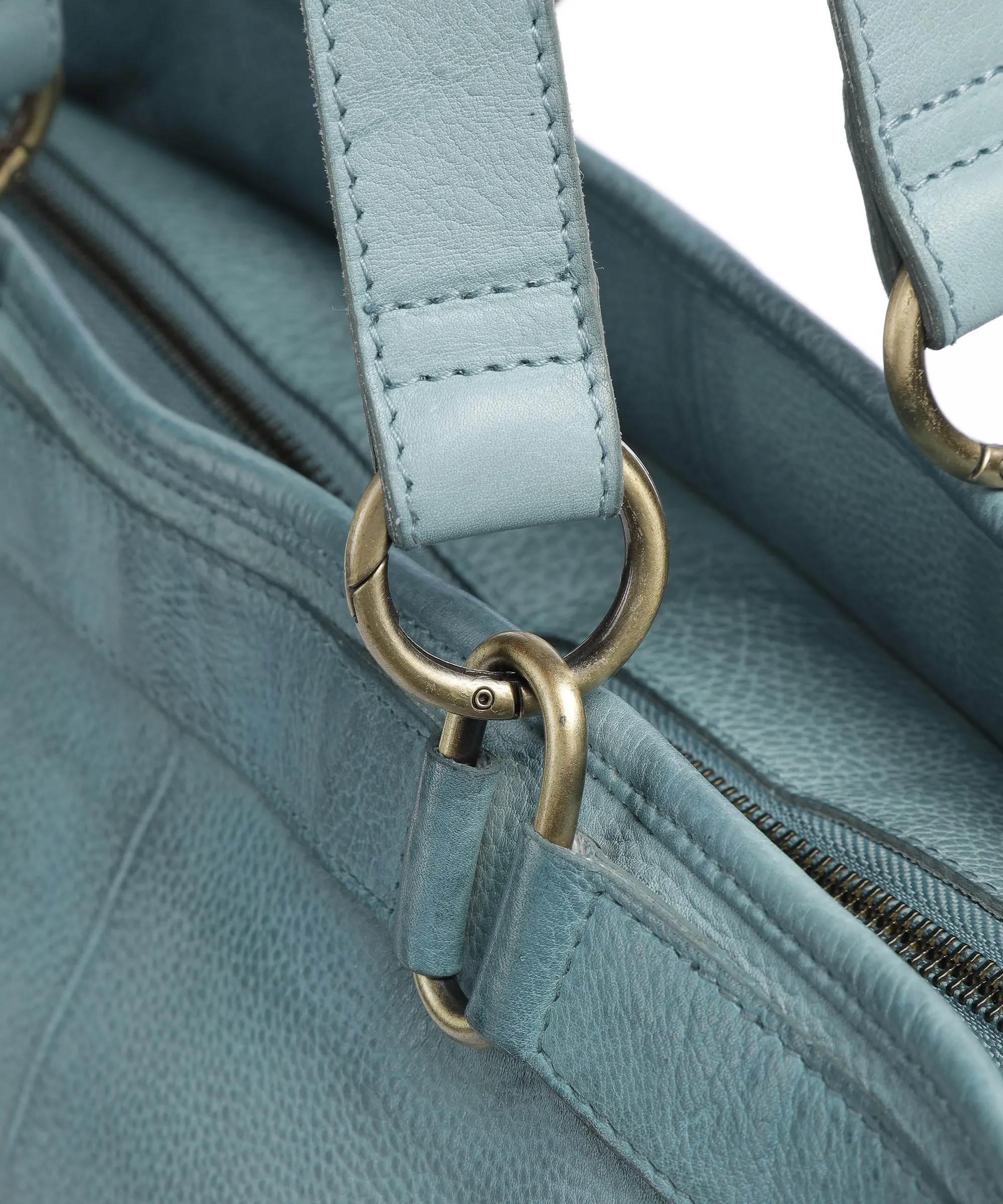  Taschendieb Wien Kohlmarkt 67 Borsa shopper pelle di vacchetta grana blu  