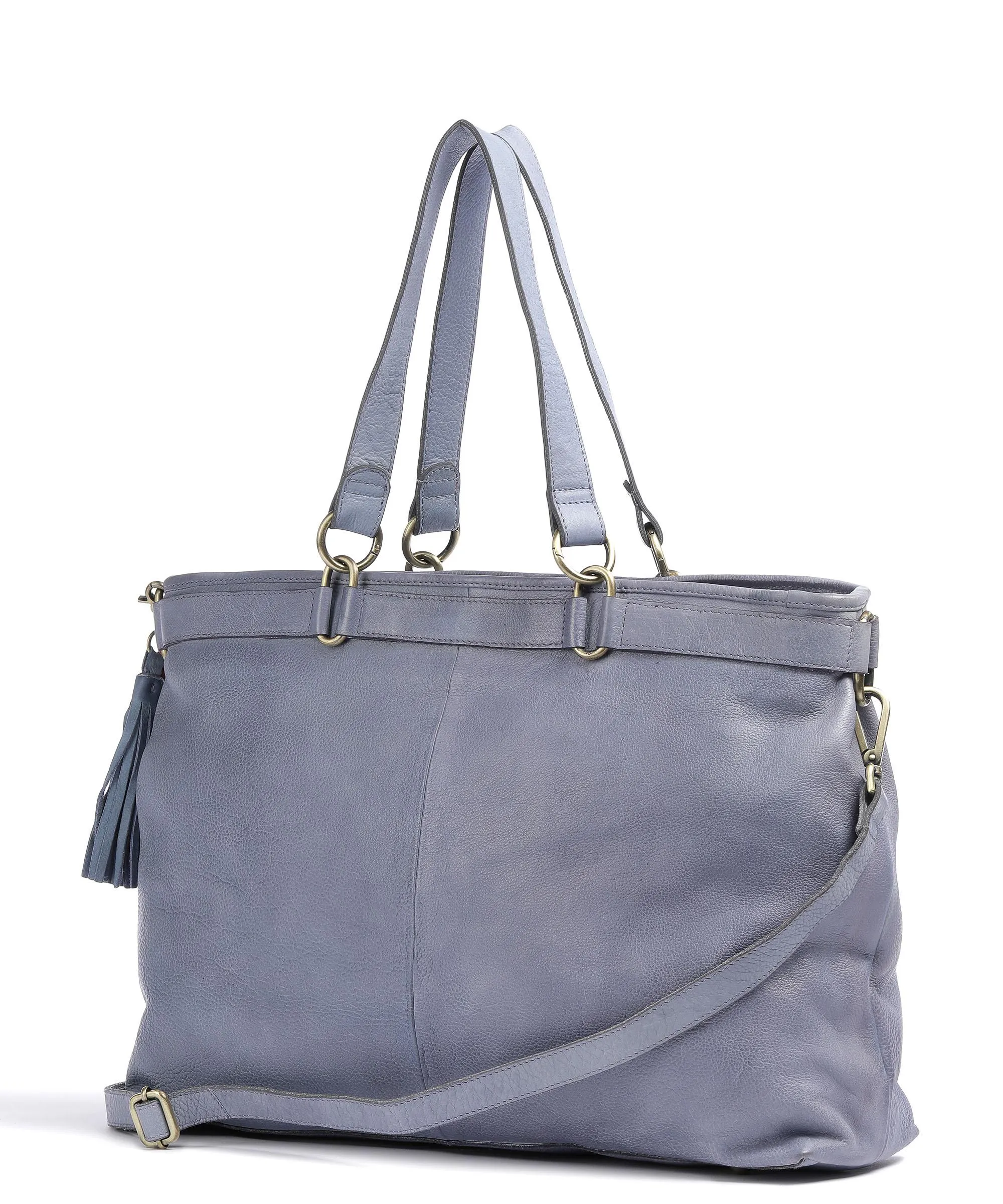  Taschendieb Wien Kohlmarkt 67 Borsa shopper pelle di vacchetta grana lavanda  