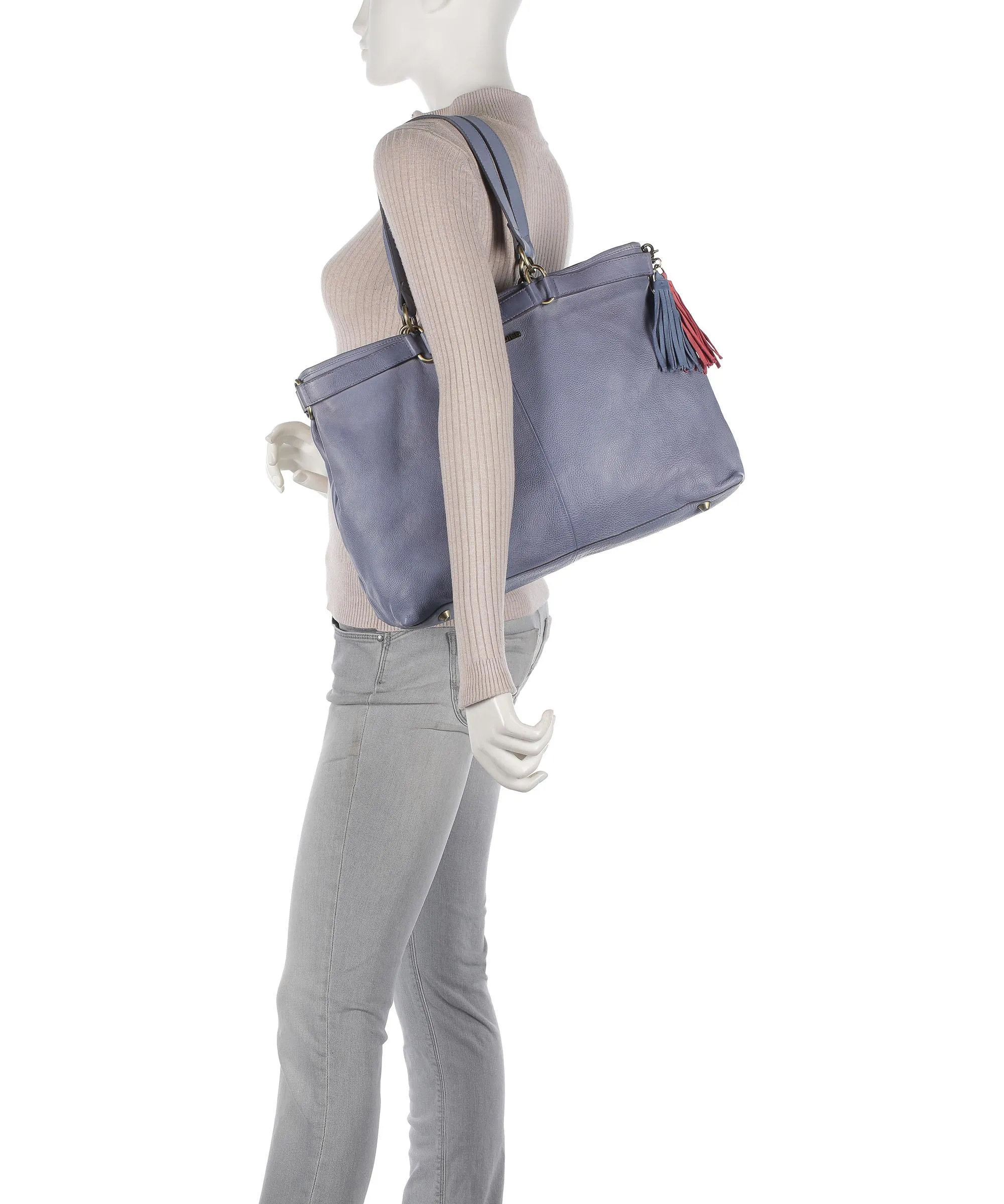  Taschendieb Wien Kohlmarkt 67 Borsa shopper pelle di vacchetta grana lavanda  