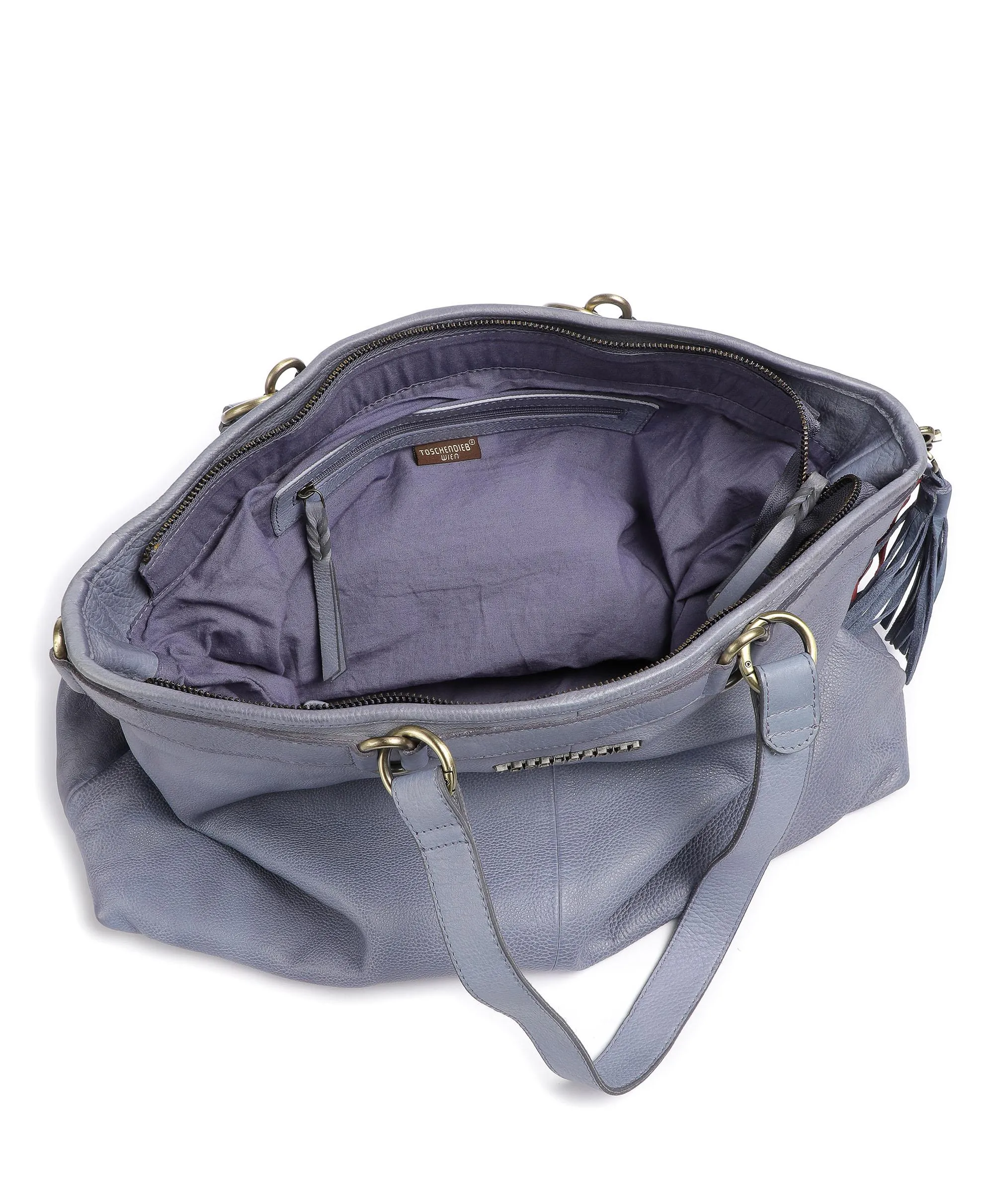 Taschendieb Wien Kohlmarkt 67 Borsa shopper pelle di vacchetta grana lavanda  
