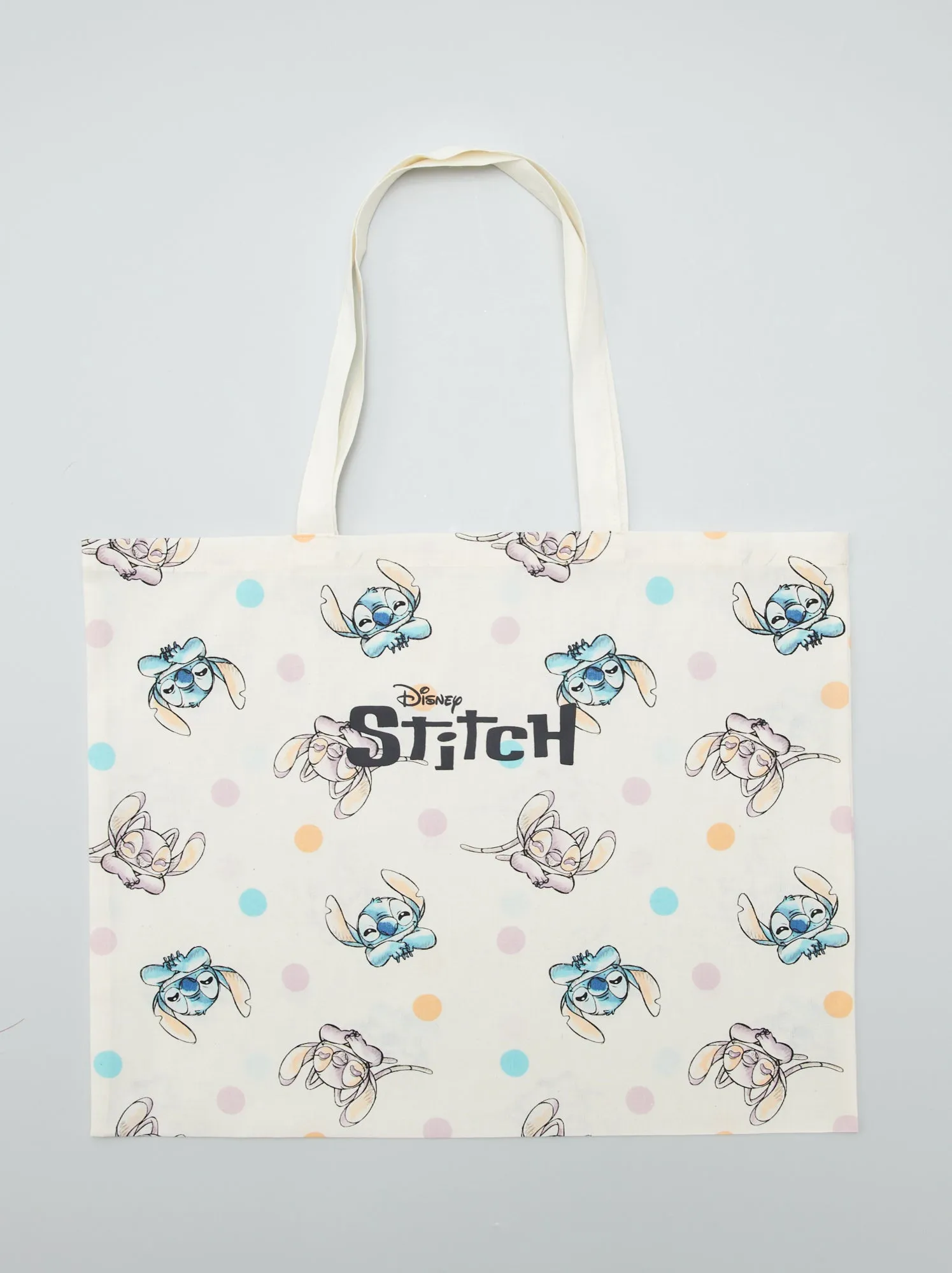 Tote bag con stampa 'Stitch' - BIANCO