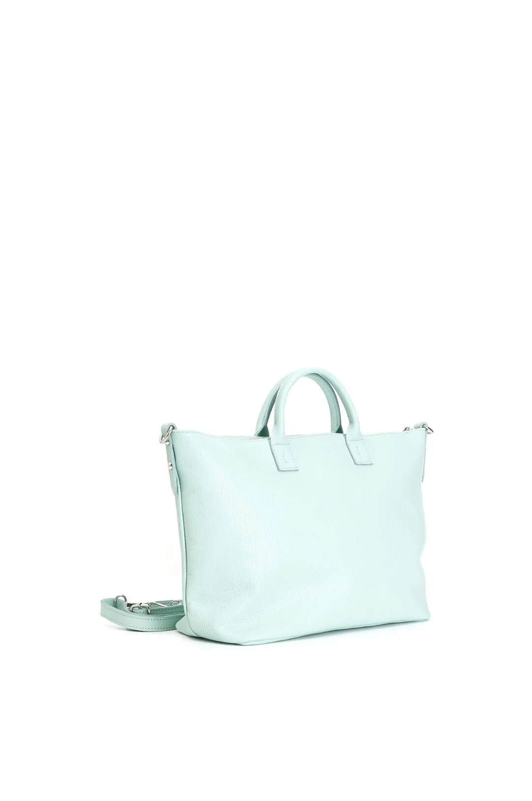 tote in pelle acqua marina