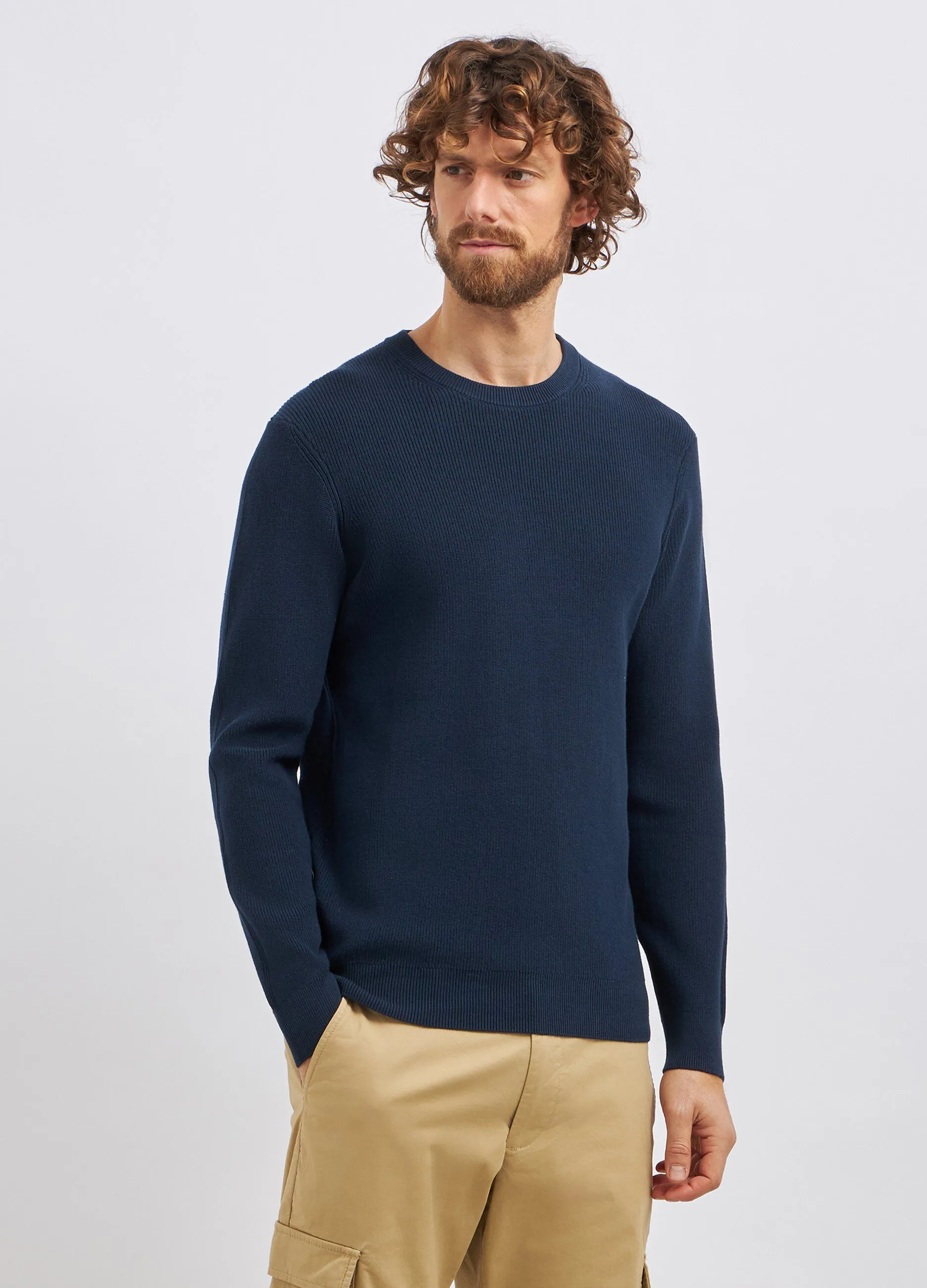Tricot in costina di puro cotone uomo