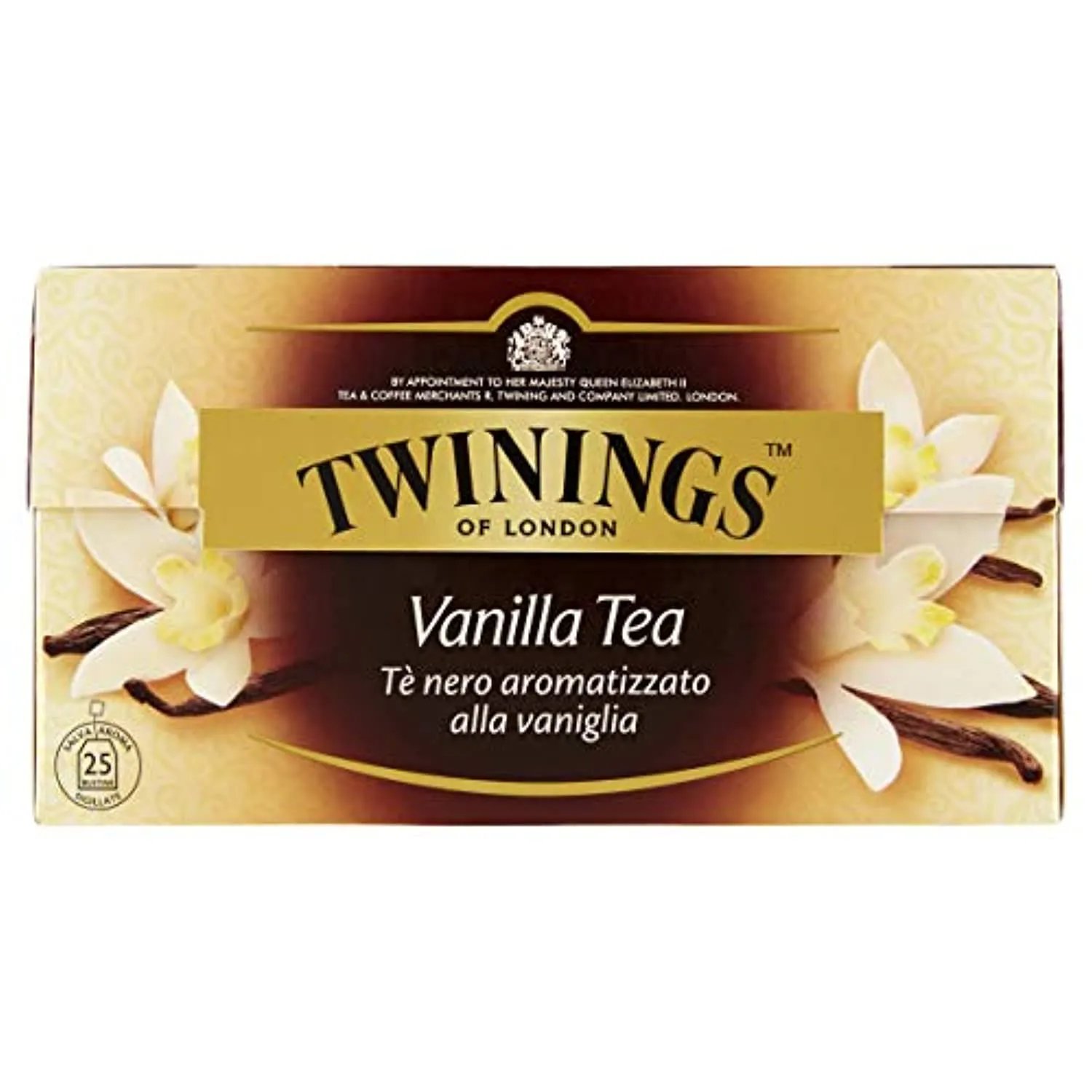 Twinings Filtri Tè Nero Gusto Sensuale della Vaniglia, 25 x 2g