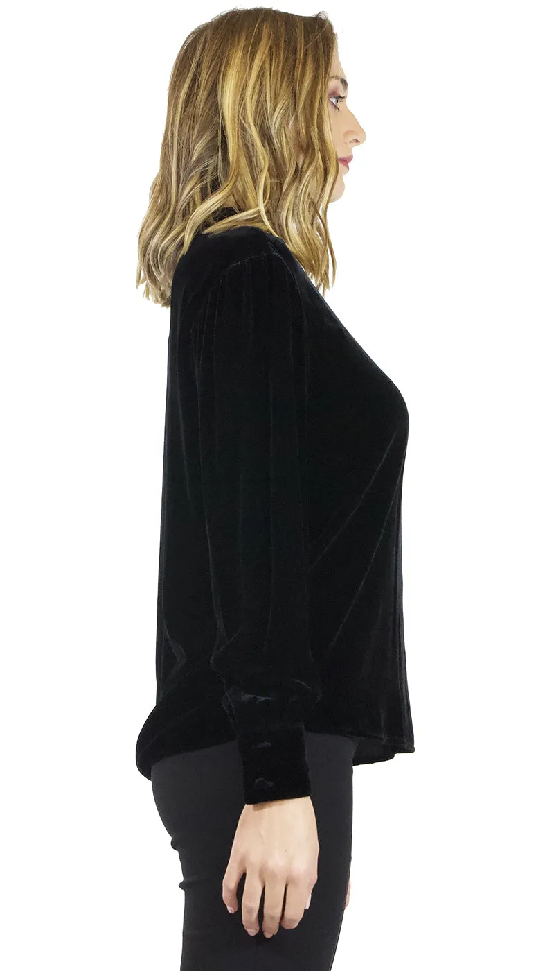 Twinset Milano Blusa nera effetto velluto