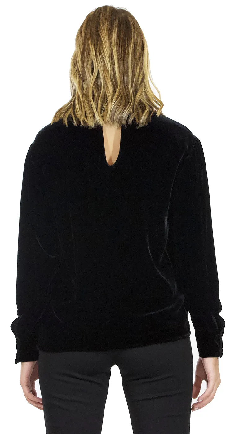 Twinset Milano Blusa nera effetto velluto