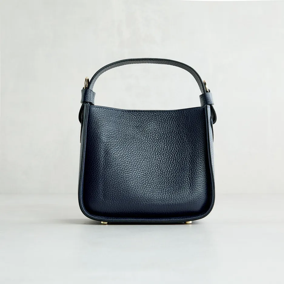 V-Bag in Pelle Blu