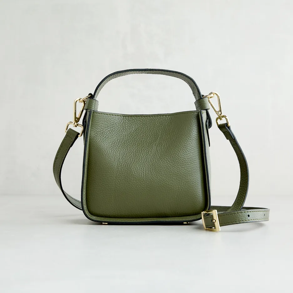 V-Bag in Pelle Verde Mility