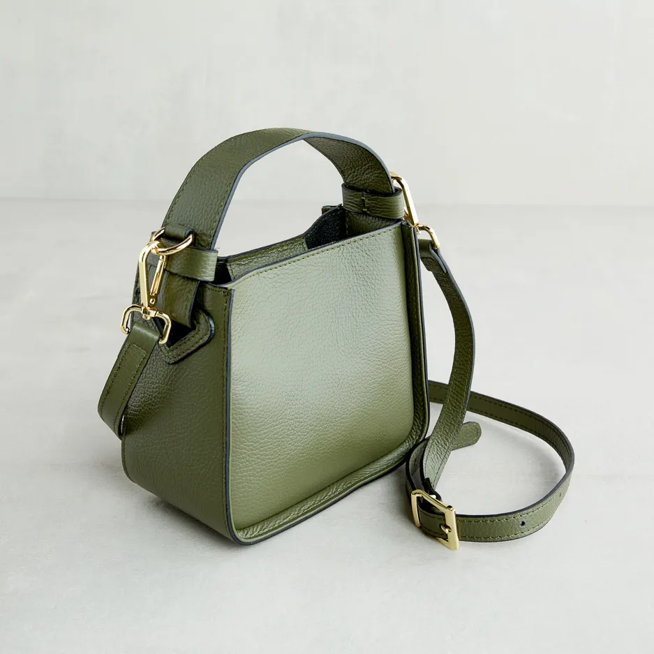 V-Bag in Pelle Verde Mility