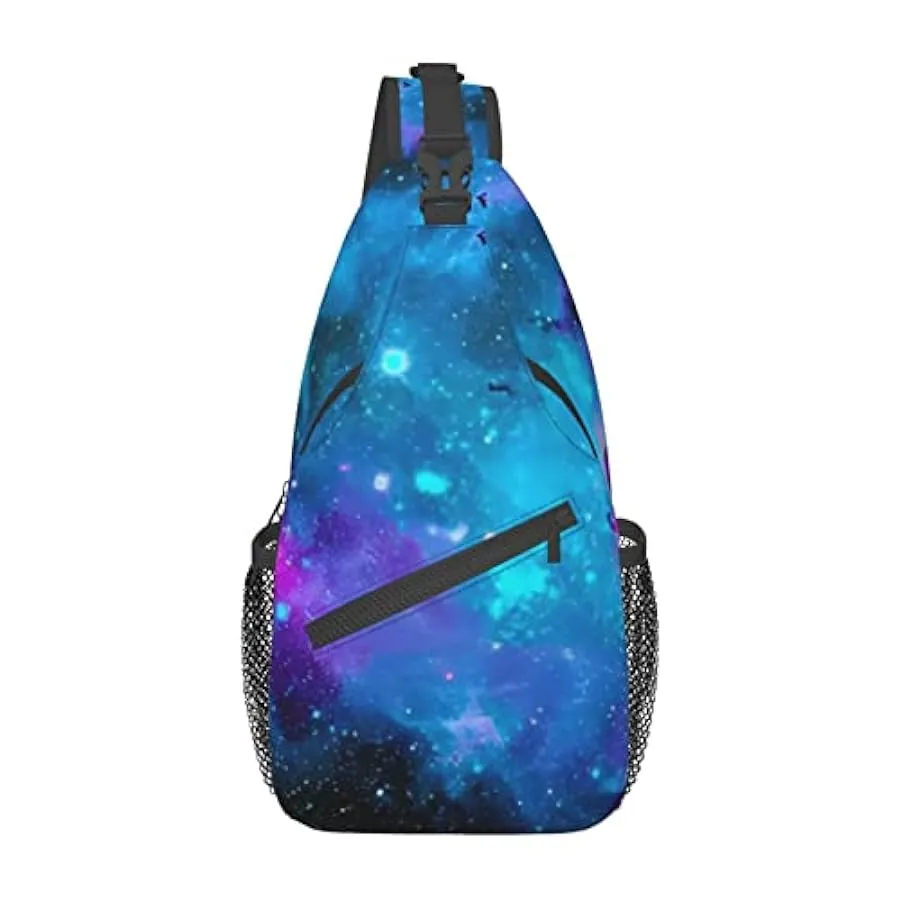 Viola Star Sky Stampato Croce Petto Borsa Diagonalmente Sling Bag Zaino A Tracolla Fanny Pack Per Uomini Donne, Nero , Taglia un