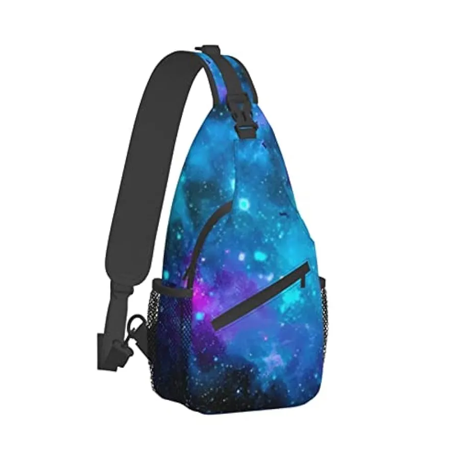 Viola Star Sky Stampato Croce Petto Borsa Diagonalmente Sling Bag Zaino A Tracolla Fanny Pack Per Uomini Donne, Nero , Taglia un