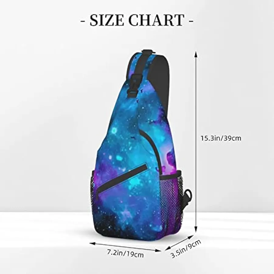 Viola Star Sky Stampato Croce Petto Borsa Diagonalmente Sling Bag Zaino A Tracolla Fanny Pack Per Uomini Donne, Nero , Taglia un