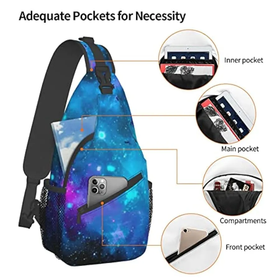 Viola Star Sky Stampato Croce Petto Borsa Diagonalmente Sling Bag Zaino A Tracolla Fanny Pack Per Uomini Donne, Nero , Taglia un