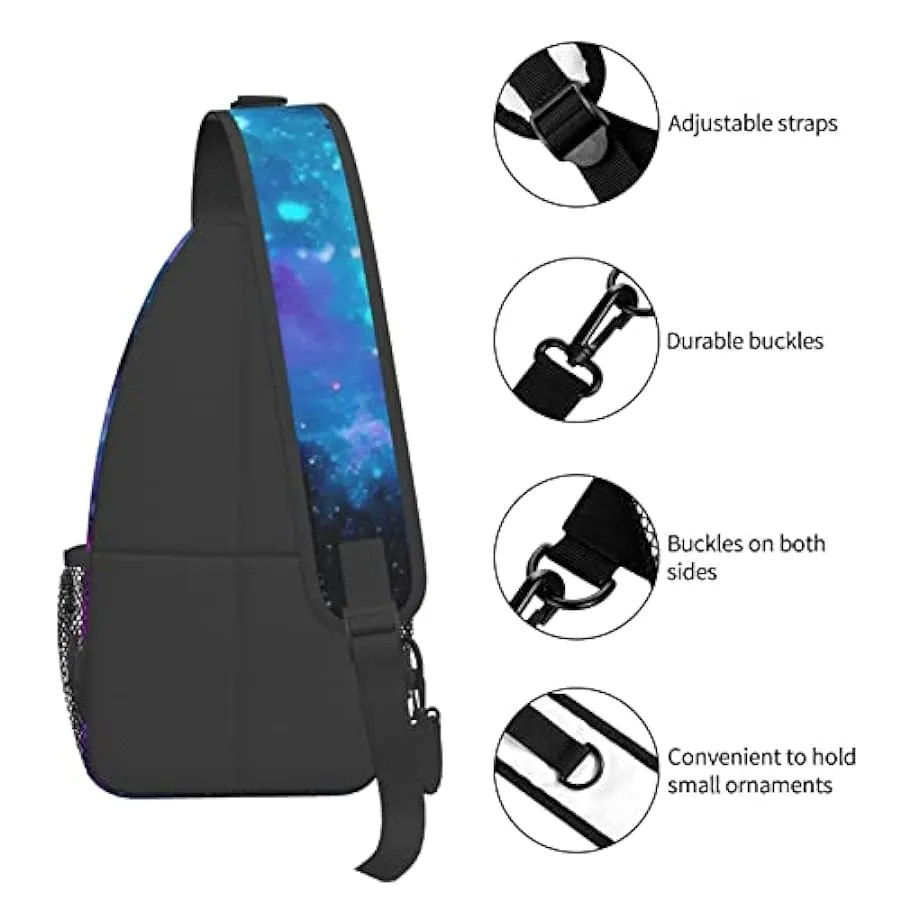 Viola Star Sky Stampato Croce Petto Borsa Diagonalmente Sling Bag Zaino A Tracolla Fanny Pack Per Uomini Donne, Nero , Taglia un