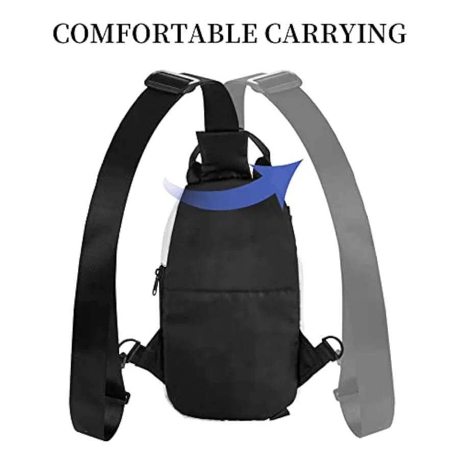 WOWBED Erba e uccelli volanti Borsa a tracolla stampata Zaino multiuso per viaggi escursionismo sport all’aria aperta, nero, Tag